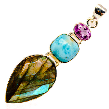 Labradorite Pendants handcrafted by Ana Silver Co - PD26943 - Photo 2
