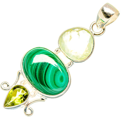 Malachite Pendants handcrafted by Ana Silver Co - PD27006 - Photo 2