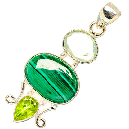 Malachite Pendants handcrafted by Ana Silver Co - PD27007 - Photo 2