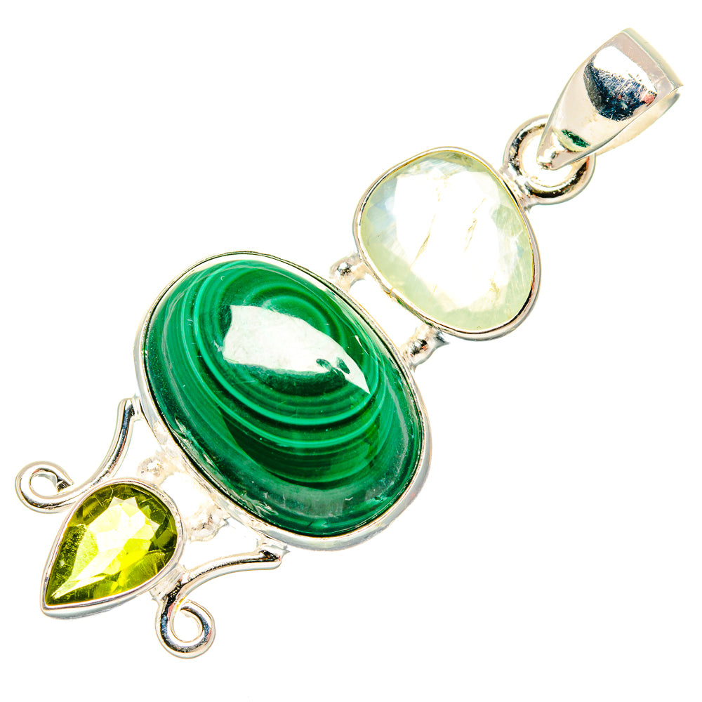 Malachite Pendants handcrafted by Ana Silver Co - PD27008 - Photo 2