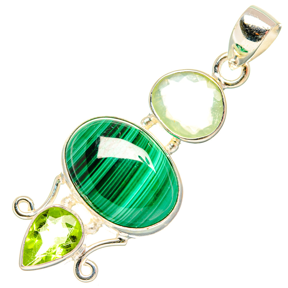 Malachite Pendants handcrafted by Ana Silver Co - PD27010 - Photo 2