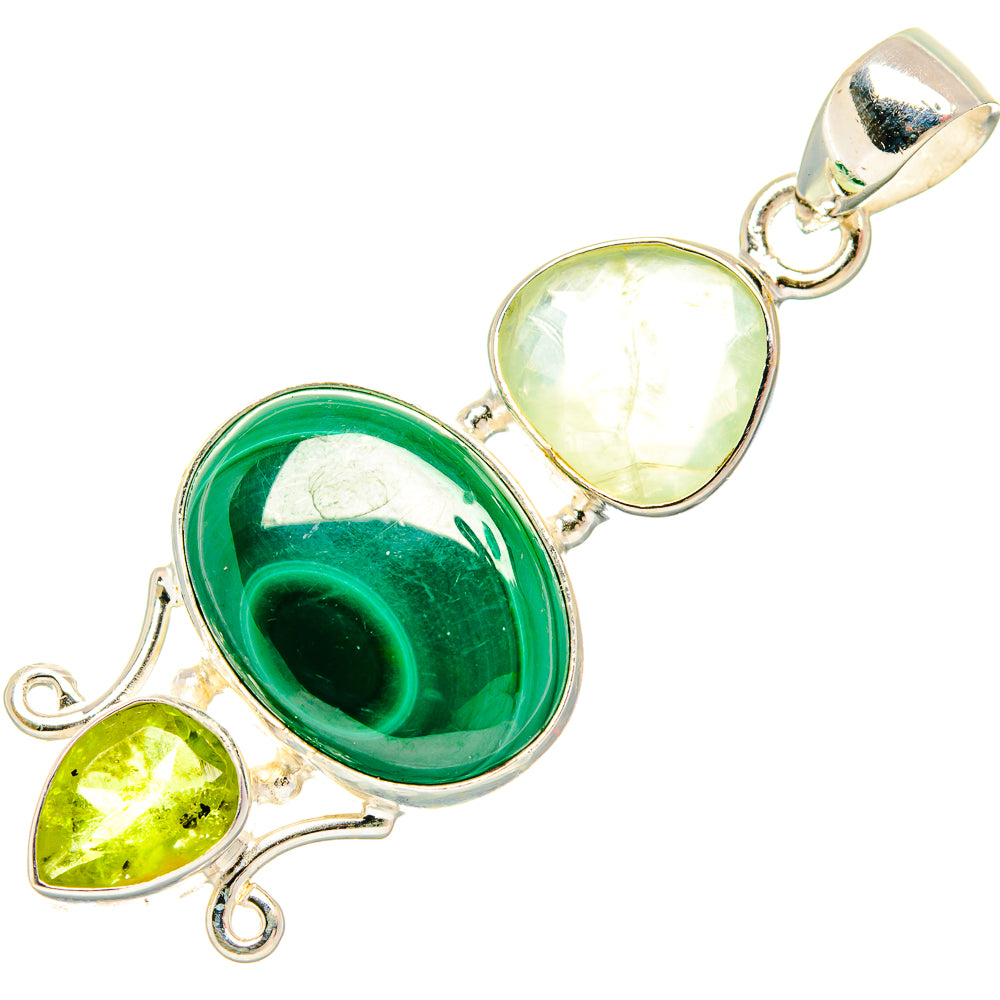 Malachite Pendants handcrafted by Ana Silver Co - PD27011 - Photo 2
