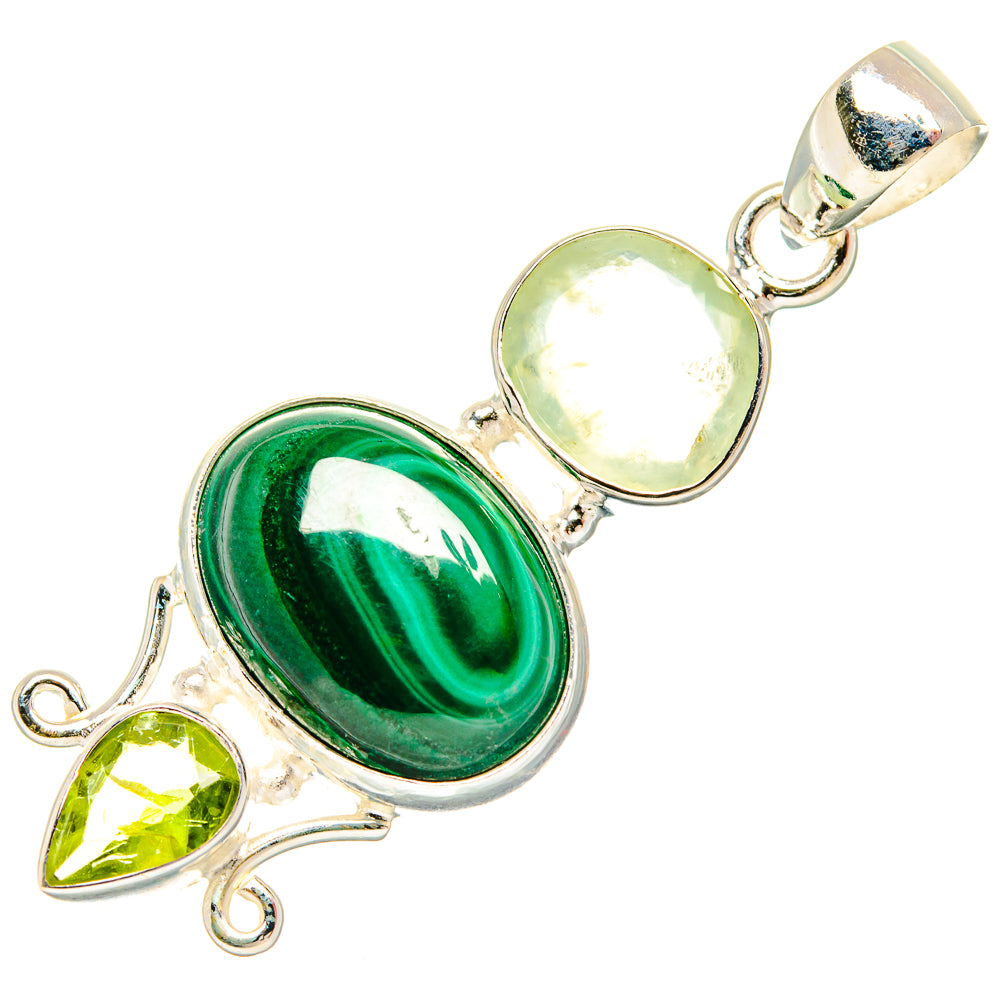 Malachite Pendants handcrafted by Ana Silver Co - PD27012 - Photo 2