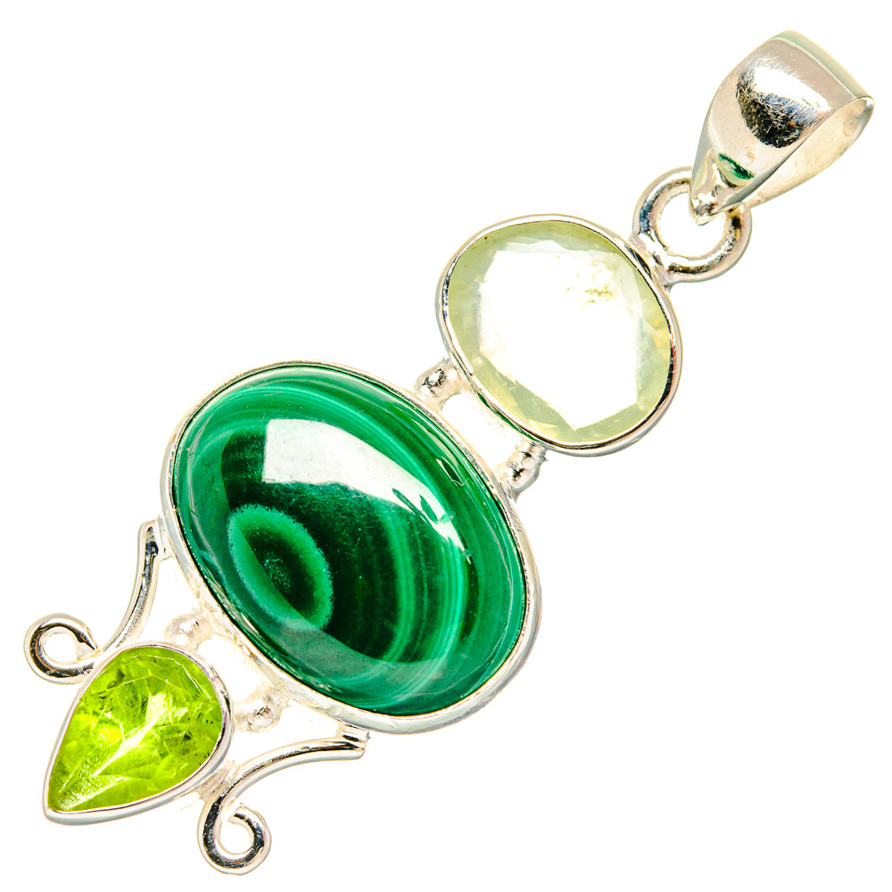 Malachite Pendants handcrafted by Ana Silver Co - PD27013 - Photo 2
