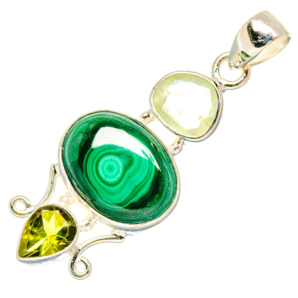Malachite Pendants handcrafted by Ana Silver Co - PD27014 - Photo 2