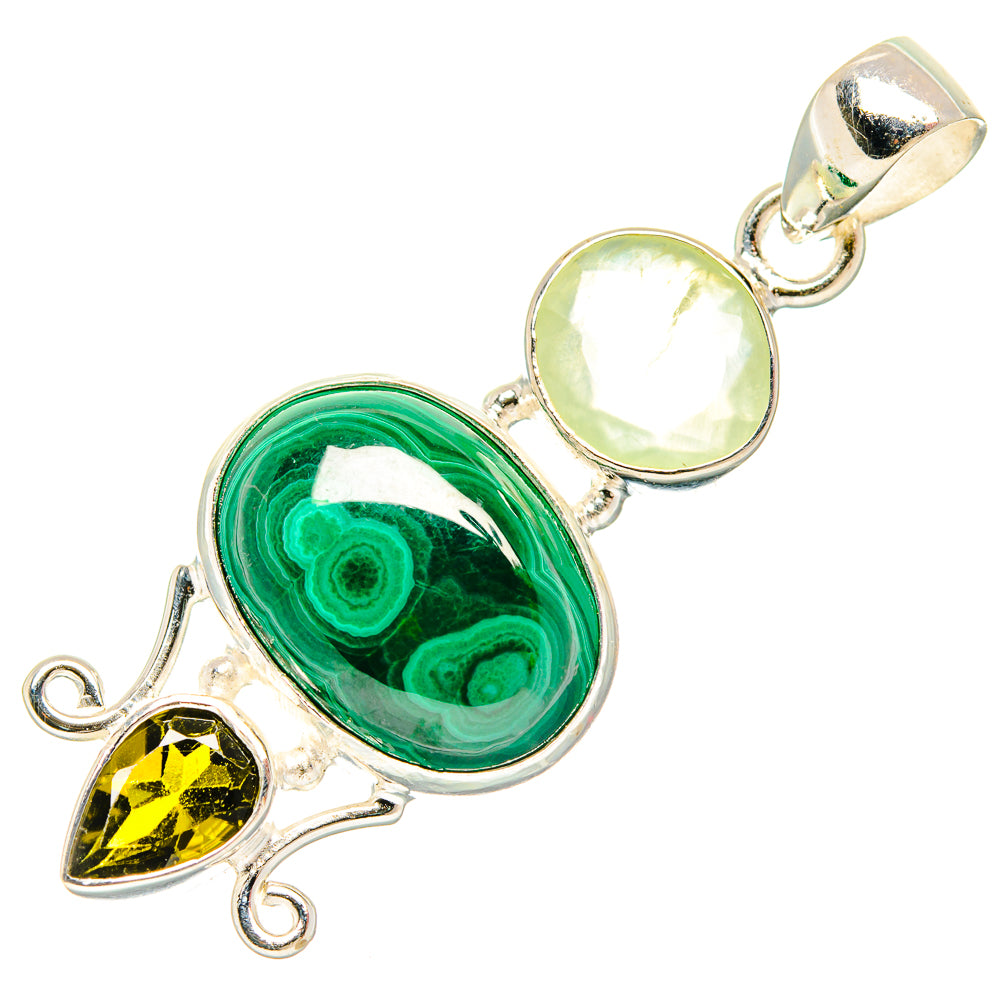 Malachite Pendants handcrafted by Ana Silver Co - PD27015 - Photo 2
