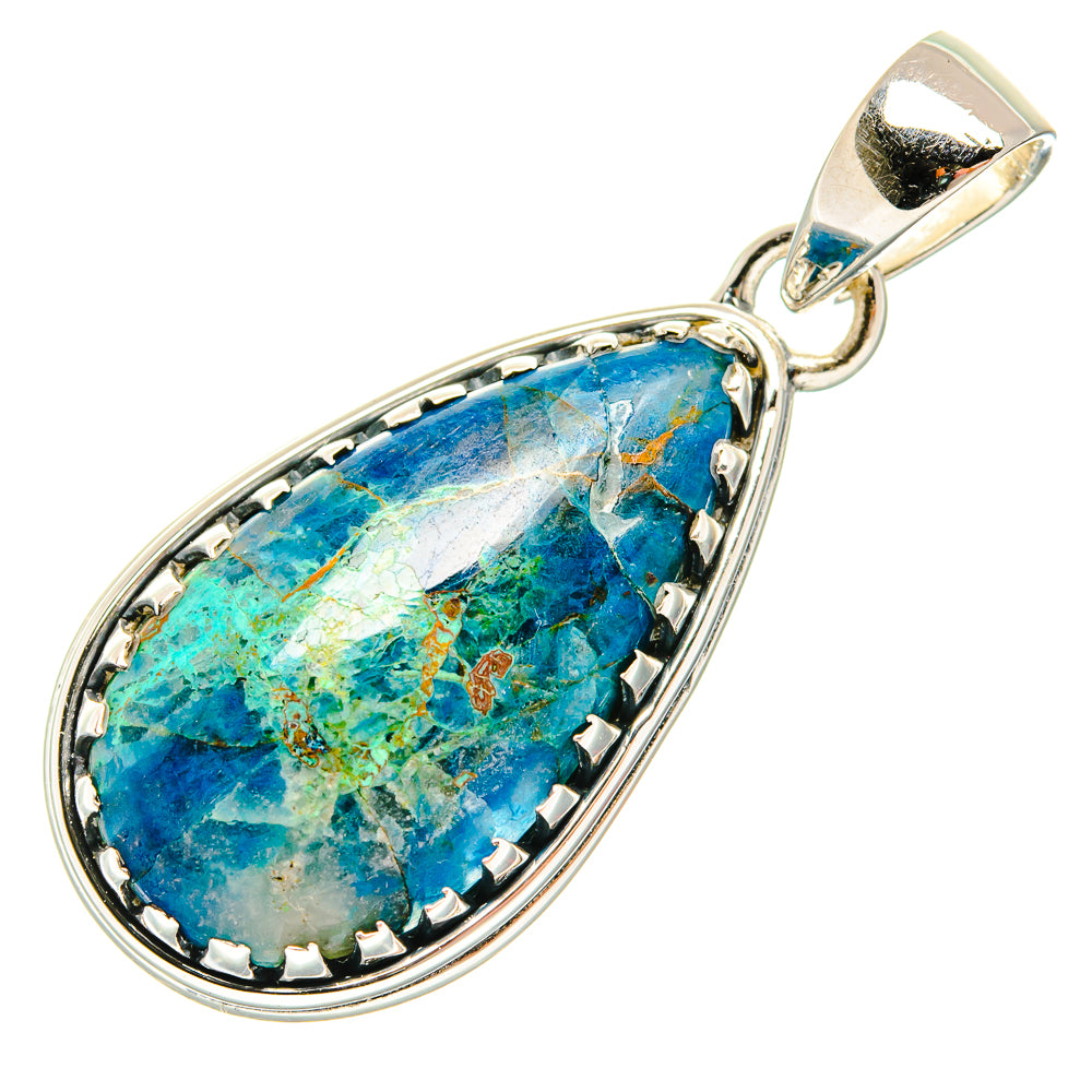 Chrysocolla Pendants handcrafted by Ana Silver Co - PD27038 - Photo 2