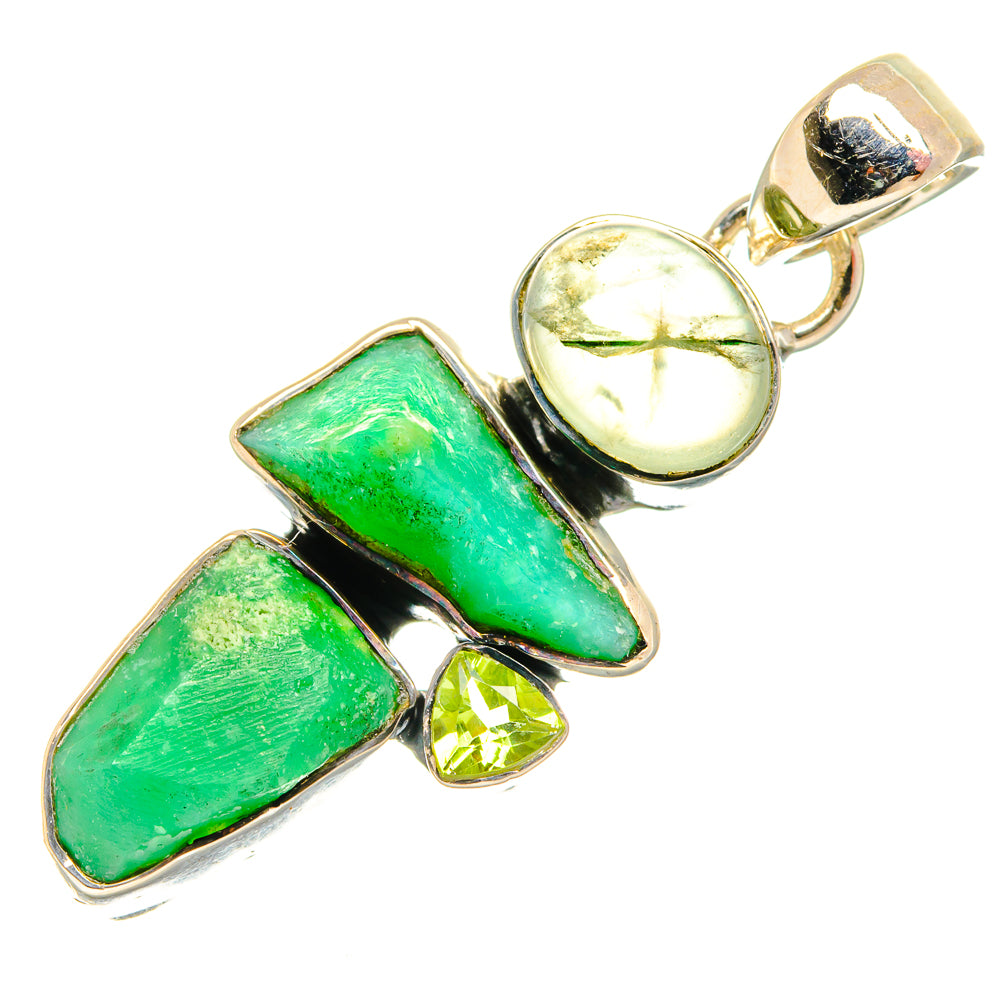 Chrysoprase Pendants handcrafted by Ana Silver Co - PD27051 - Photo 2