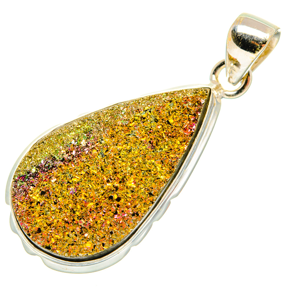 Spectro Pyrite Druzy Pendants handcrafted by Ana Silver Co - PD27059 - Photo 2