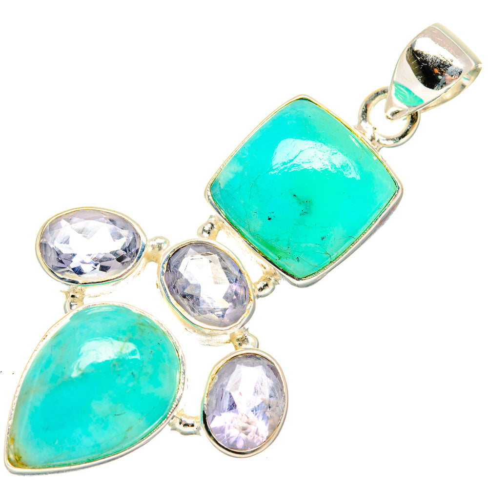Peruvian Amazonite Pendants handcrafted by Ana Silver Co - PD27194 - Photo 2