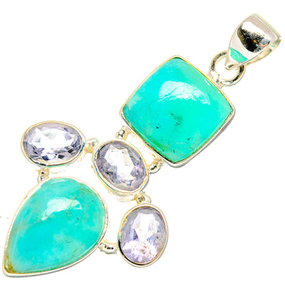 Peruvian Amazonite Pendants handcrafted by Ana Silver Co - PD27194 - Photo 2