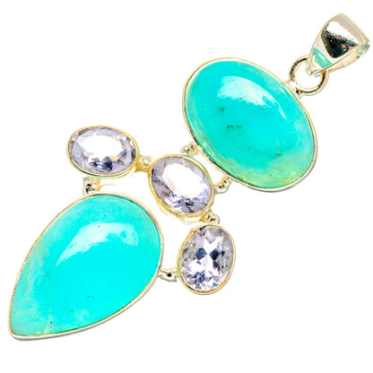 Peruvian Amazonite Pendants handcrafted by Ana Silver Co - PD27195 - Photo 2