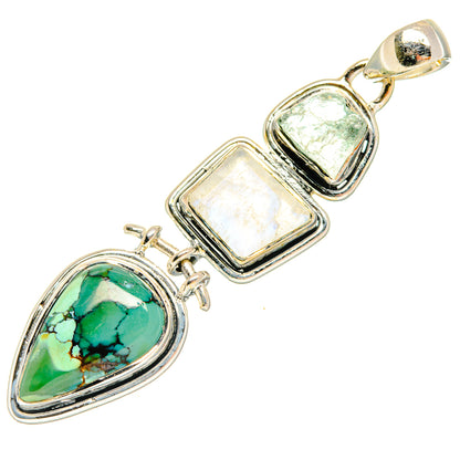 Tibetan Turquoise Pendants handcrafted by Ana Silver Co - PD27214 - Photo 2