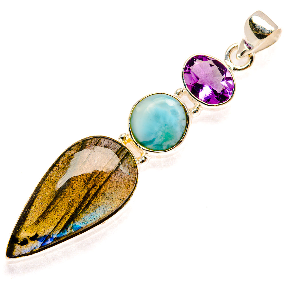 Labradorite Pendants handcrafted by Ana Silver Co - PD27232 - Photo 2