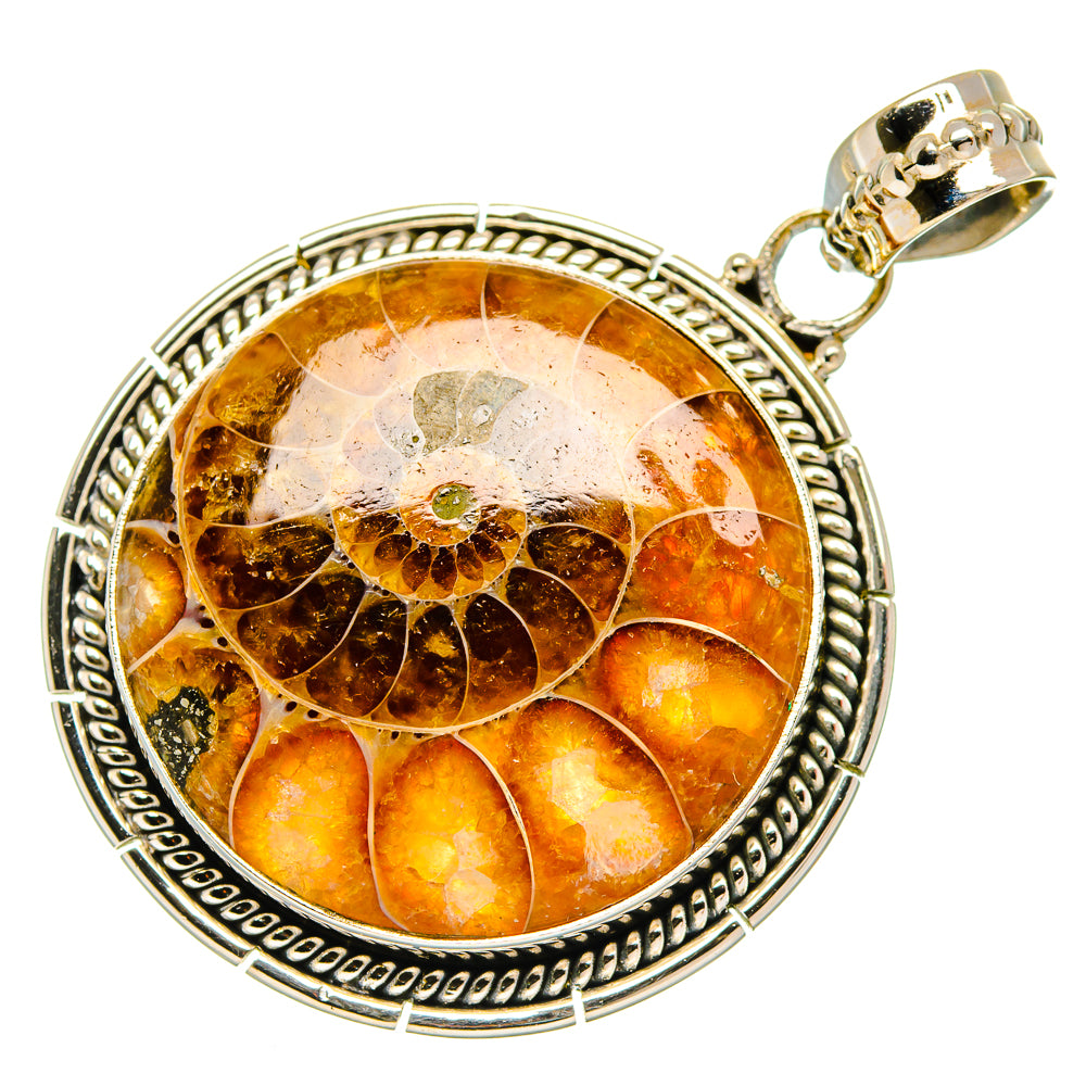 Ammonite Fossil Pendants handcrafted by Ana Silver Co - PD27254 - Photo 2