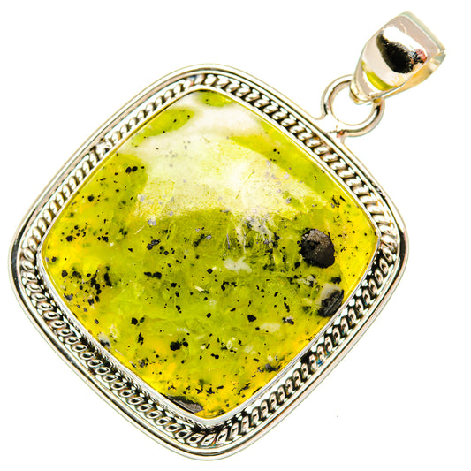 African Green Opal Pendants handcrafted by Ana Silver Co - PD27339 - Photo 2