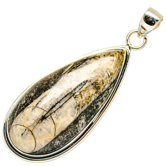 Orthoceras Fossil Pendants handcrafted by Ana Silver Co - PD27382 - Photo 2