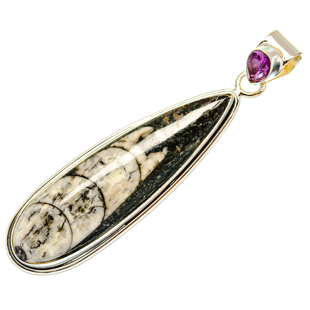 Orthoceras Fossil Pendants handcrafted by Ana Silver Co - PD27389 - Photo 2