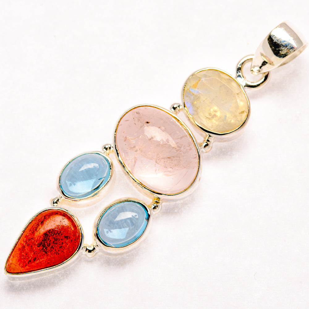 Rose Quartz Pendants handcrafted by Ana Silver Co - PD27393 - Photo 2