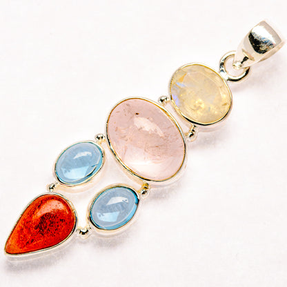 Rose Quartz Pendants handcrafted by Ana Silver Co - PD27393 - Photo 2