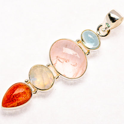 Rose Quartz Pendants handcrafted by Ana Silver Co - PD27397 - Photo 2
