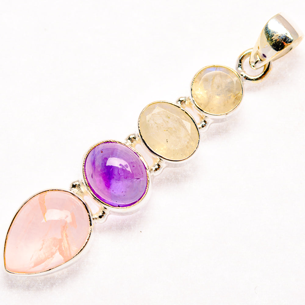 Rose Quartz Pendants handcrafted by Ana Silver Co - PD27399 - Photo 2