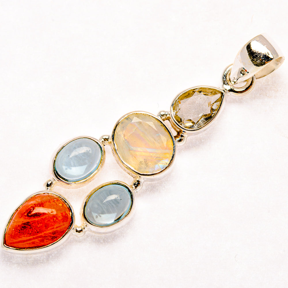 Rainbow Moonstone Pendants handcrafted by Ana Silver Co - PD27406 - Photo 2