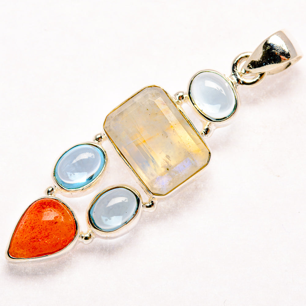 Rainbow Moonstone Pendants handcrafted by Ana Silver Co - PD27415 - Photo 2