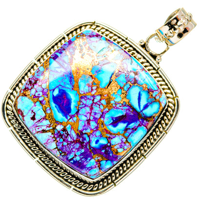 Purple Copper Composite Turquoise Pendants handcrafted by Ana Silver Co - PD27445 - Photo 2