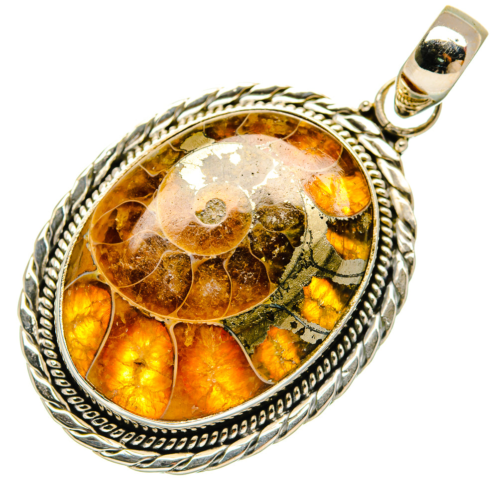 Ammonite Fossil Pendants handcrafted by Ana Silver Co - PD27468 - Photo 2