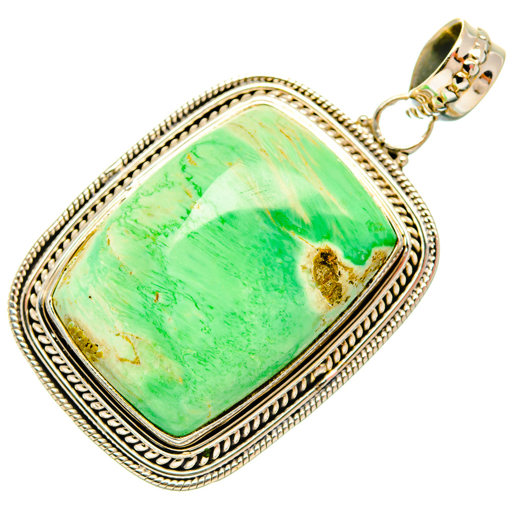 Lemon Chrysoprase Pendants handcrafted by Ana Silver Co - PD27473 - Photo 2