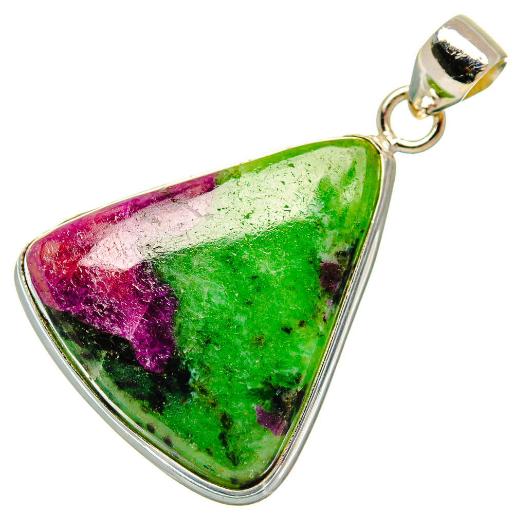 Ruby Zoisite Pendants handcrafted by Ana Silver Co - PD27509 - Photo 2