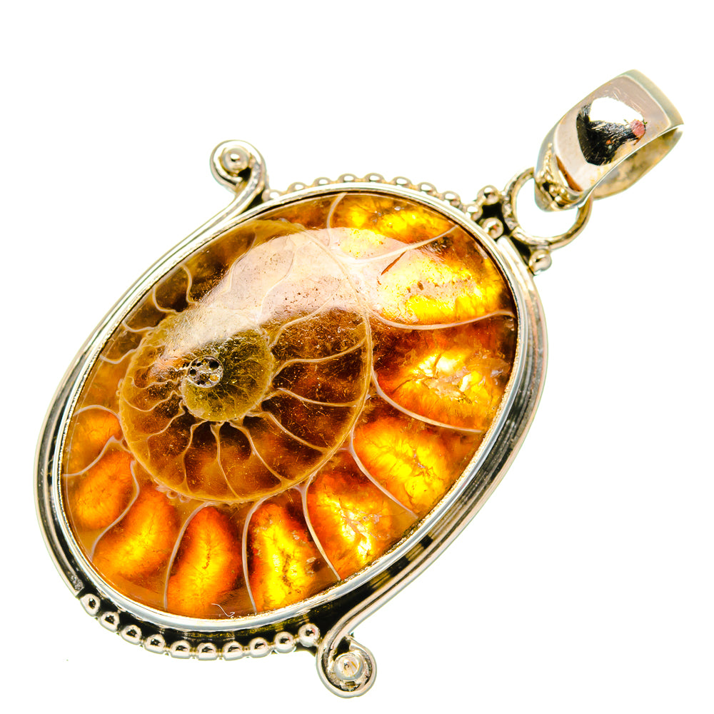 Ammonite Fossil Pendants handcrafted by Ana Silver Co - PD27606 - Photo 2