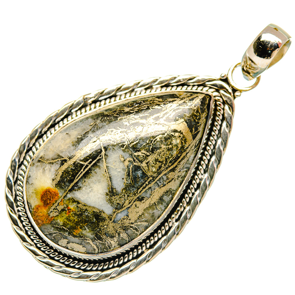 Pyrite Agate Pendants handcrafted by Ana Silver Co - PD27673 - Photo 2