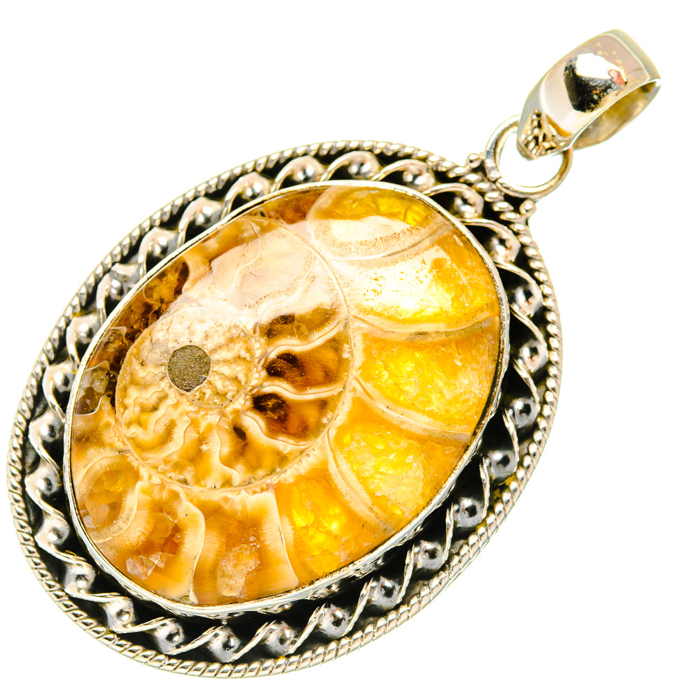 Ammonite Fossil Pendants handcrafted by Ana Silver Co - PD27682 - Photo 2