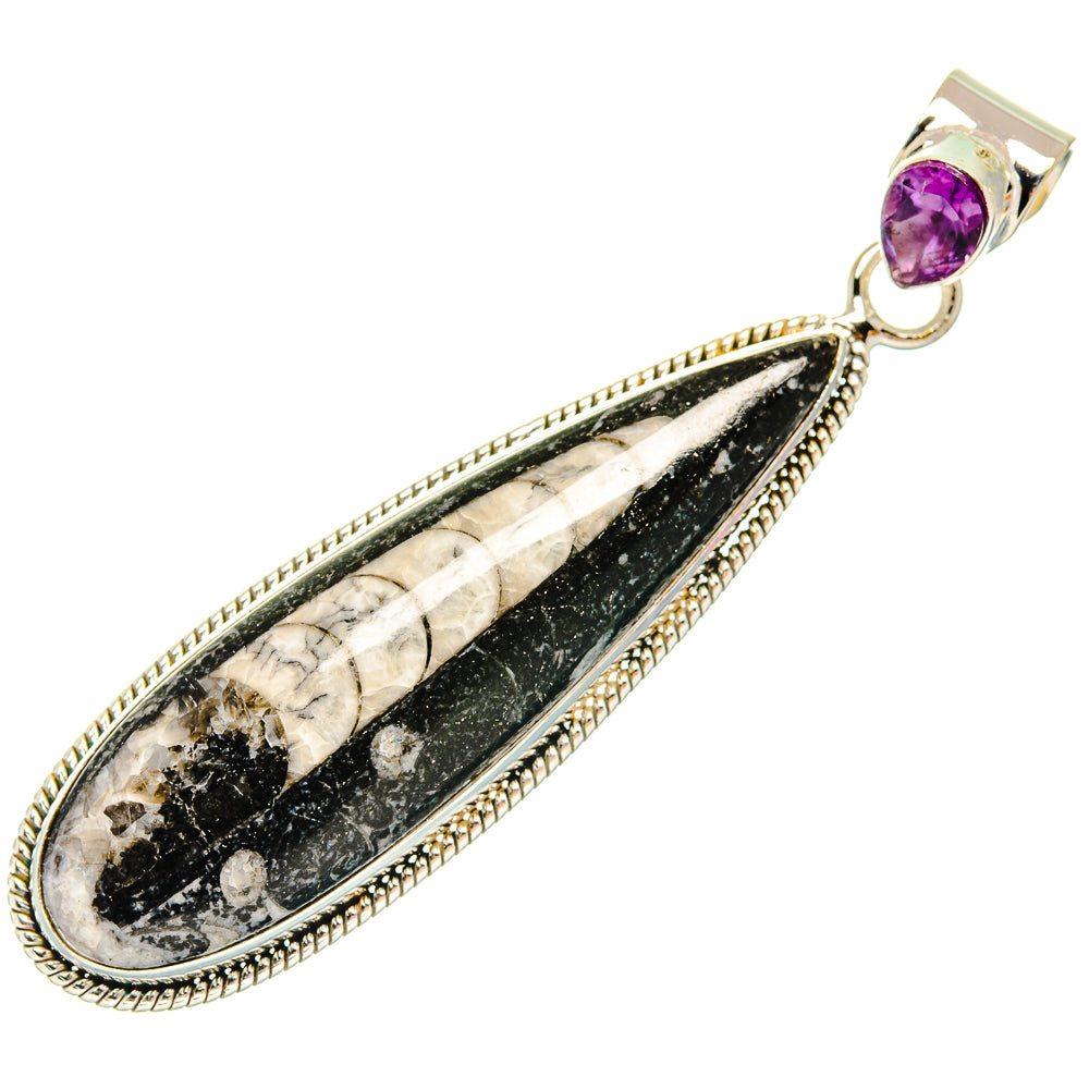 Orthoceras Fossil Pendants handcrafted by Ana Silver Co - PD27718 - Photo 2