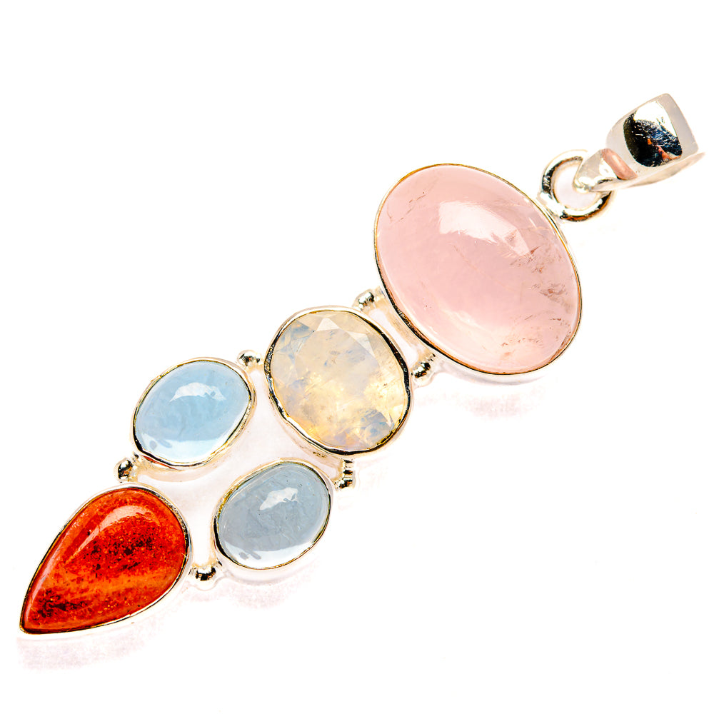 Rose Quartz Pendants handcrafted by Ana Silver Co - PD27739 - Photo 2