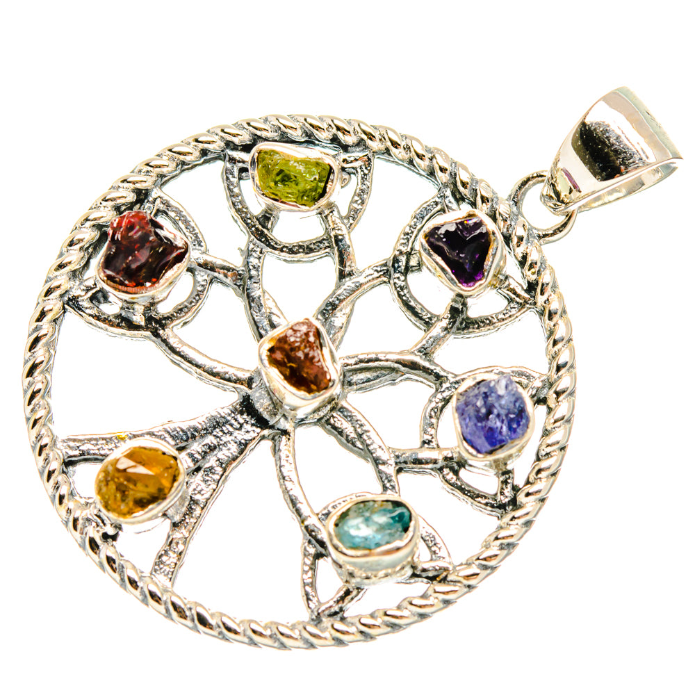 Multi-Stone Chakra Tree Of Life Pendants handcrafted by Ana Silver Co - PD27829 - Photo 2