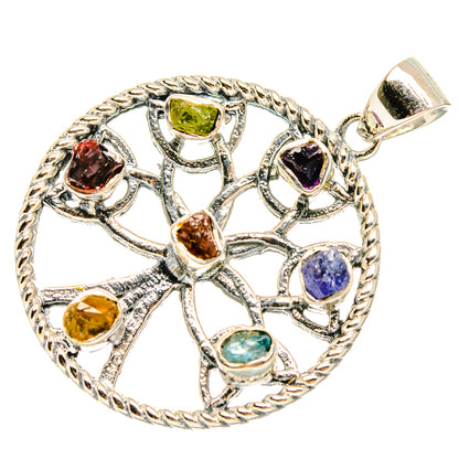 Multi-Stone Chakra Tree Of Life Pendants handcrafted by Ana Silver Co - PD27829 - Photo 2