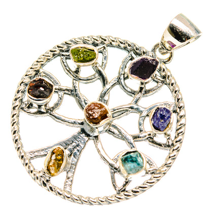 Multi-Stone Chakra Tree Of Life Pendants handcrafted by Ana Silver Co - PD27831 - Photo 2