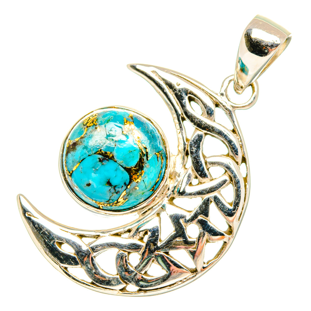 Blue Copper Composite Turquoise Pendants handcrafted by Ana Silver Co - PD27867 - Photo 2