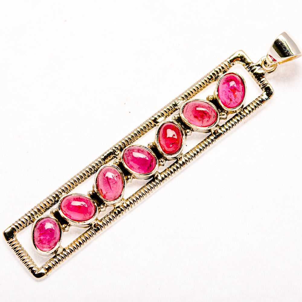 Pink Tourmaline Pendants handcrafted by Ana Silver Co - PD27902 - Photo 2