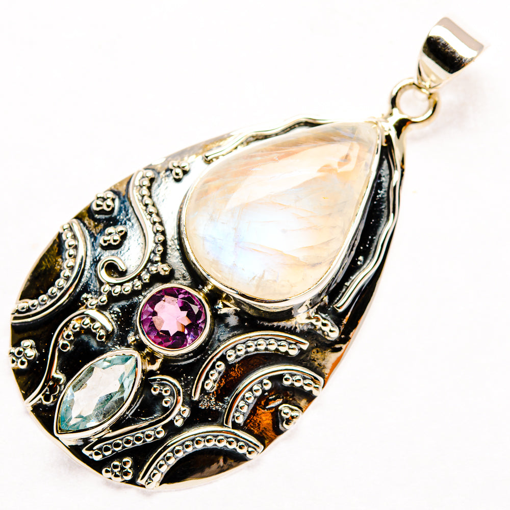 Rainbow Moonstone Pendants handcrafted by Ana Silver Co - PD27913 - Photo 2