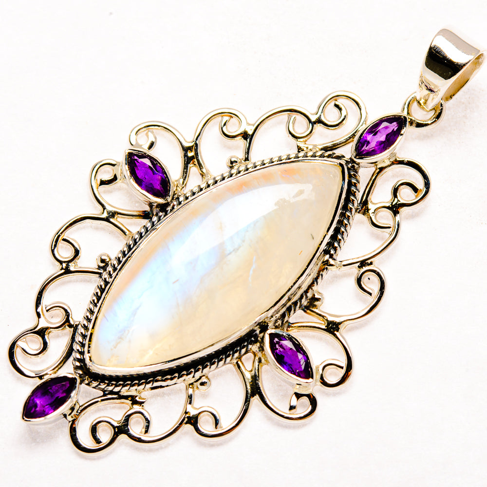 Rainbow Moonstone Pendants handcrafted by Ana Silver Co - PD27916 - Photo 2