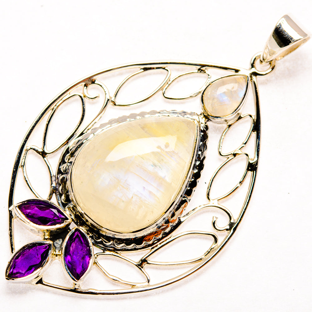 Rainbow Moonstone Pendants handcrafted by Ana Silver Co - PD27917 - Photo 2