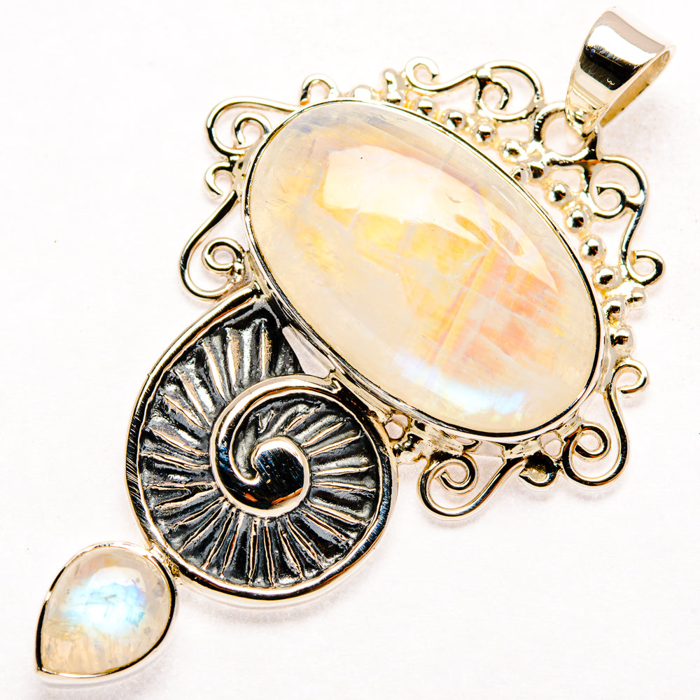 Rainbow Moonstone Pendants handcrafted by Ana Silver Co - PD27918 - Photo 2