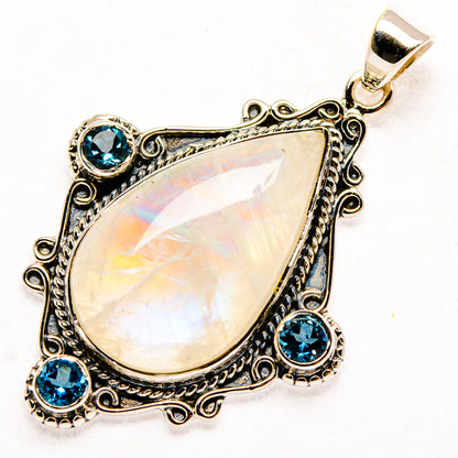 Rainbow Moonstone Pendants handcrafted by Ana Silver Co - PD27929 - Photo 2