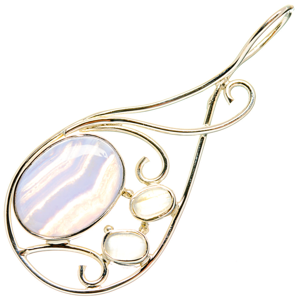 Blue Lace Agate Pendants handcrafted by Ana Silver Co - PD27966 - Photo 2