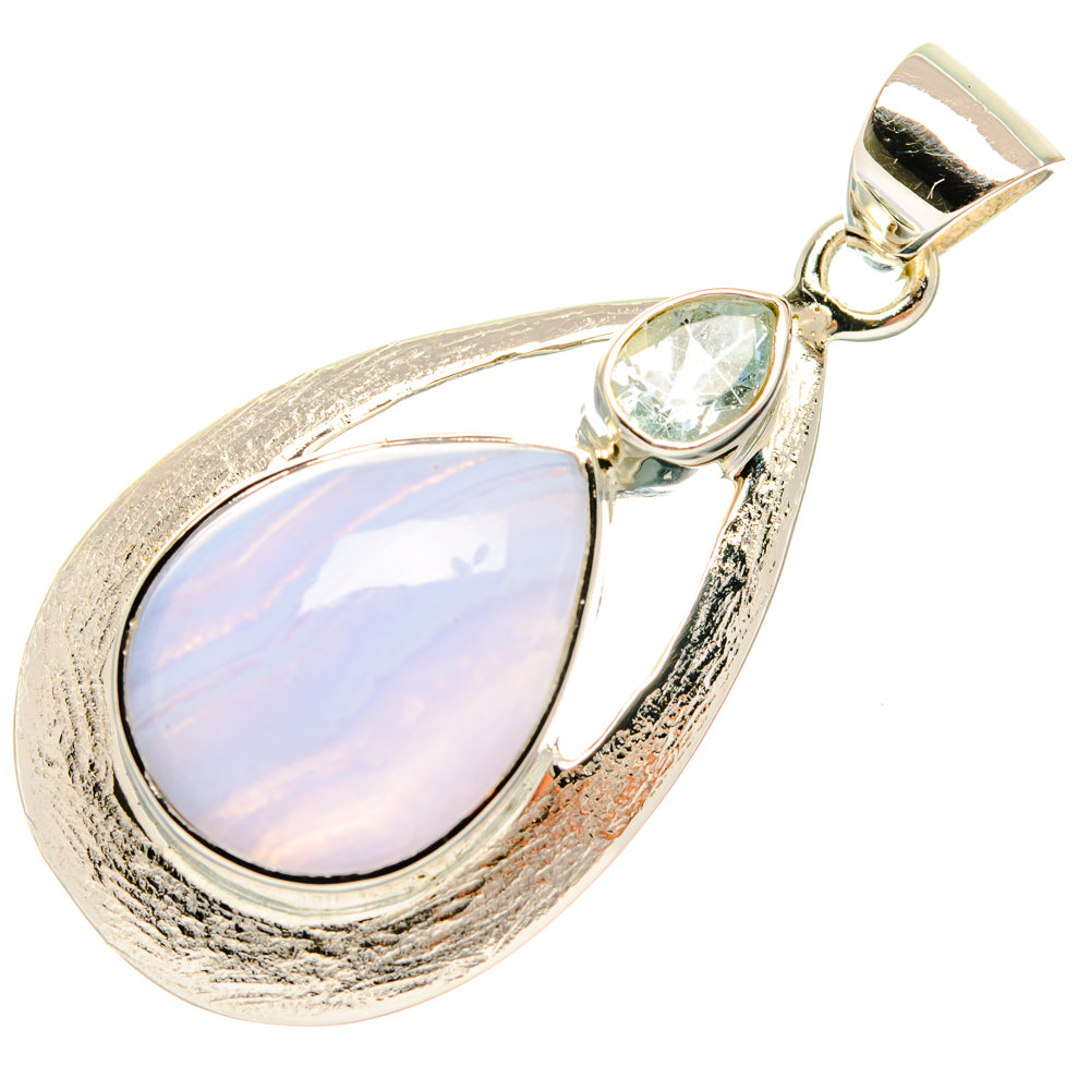 Blue Lace Agate Pendants handcrafted by Ana Silver Co - PD27979 - Photo 2