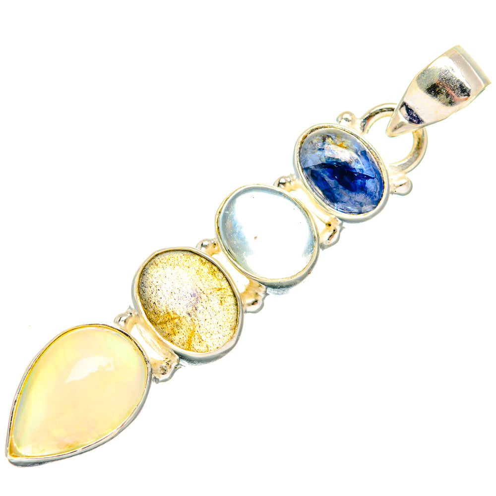 Ethiopian Opal Pendants handcrafted by Ana Silver Co - PD28073 - Photo 2